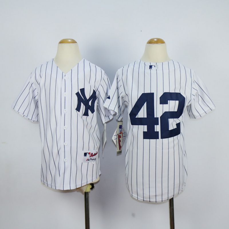 Youth New York Yankees 42 Rivera White MLB Jerseys